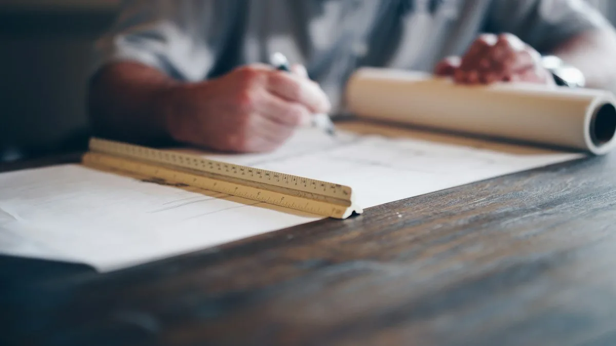 Dessins et travail de conception sur plans